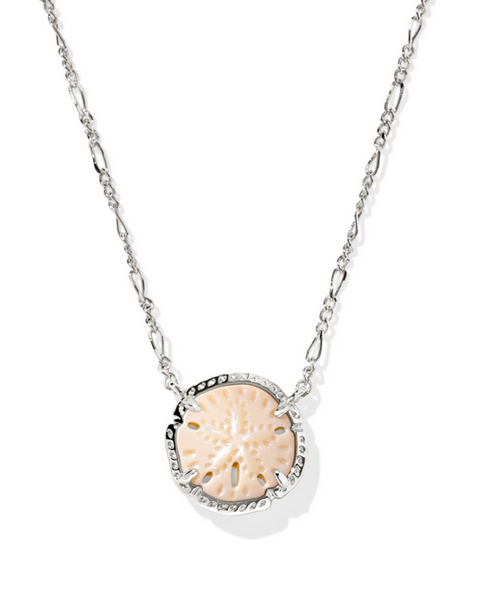 Kendra Scott Sand Dollar Pendant Necklace Rhod Natural