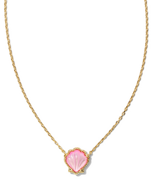 Kendra Scott Brynne Shell Pendant Necklace Gold Blush