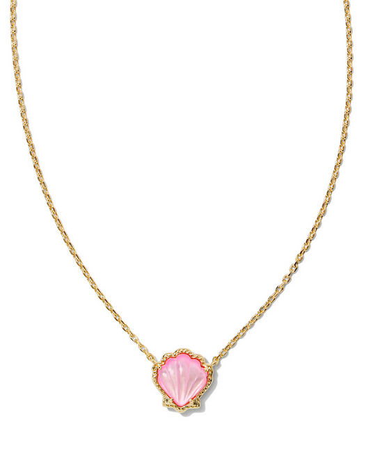 Kendra Scott Brynne Shell Pendant Necklace Gold Blush