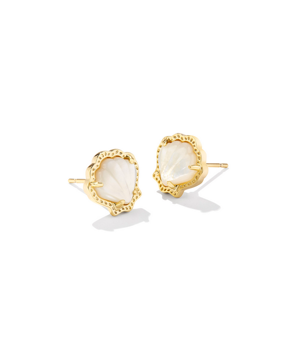 Kendra Scott Brynne Shell Stud Earring Gold Ivory