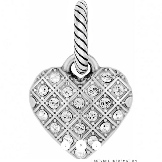 Brighton Sil/STN ABC Diamond Heart Charm