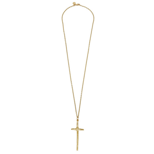 Susan Shaw Elongated Long Cross Necklace