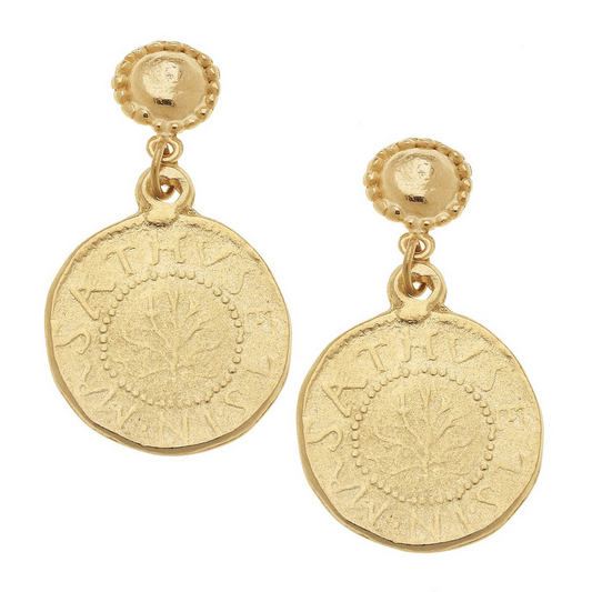 Susan Shaw Gold Cab and Coin Earring