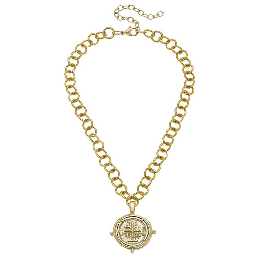 Susan Shaw Gold Multi Cross Pendant Chain Necklace