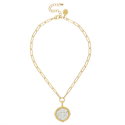 Susan Shaw Ida Jersalem Cross Paperclip necklace