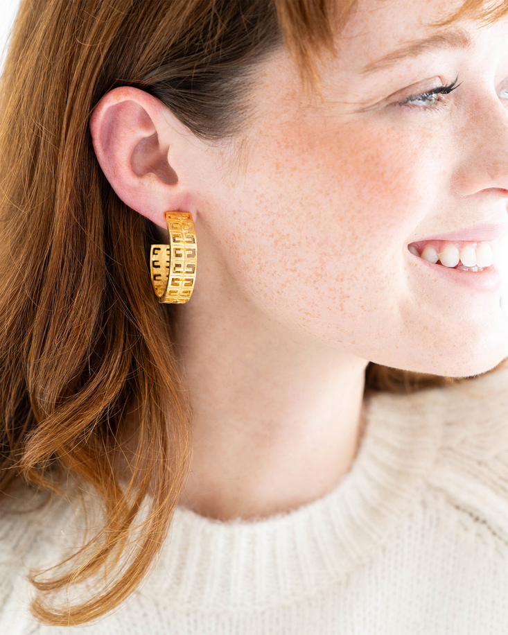 Susan Shaw Greek Key Hoops