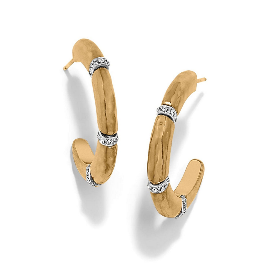 Brighton Meridian Geo Open Gold Hoop Earrings