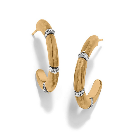 Brighton Meridian Geo Open Gold Hoop Earrings
