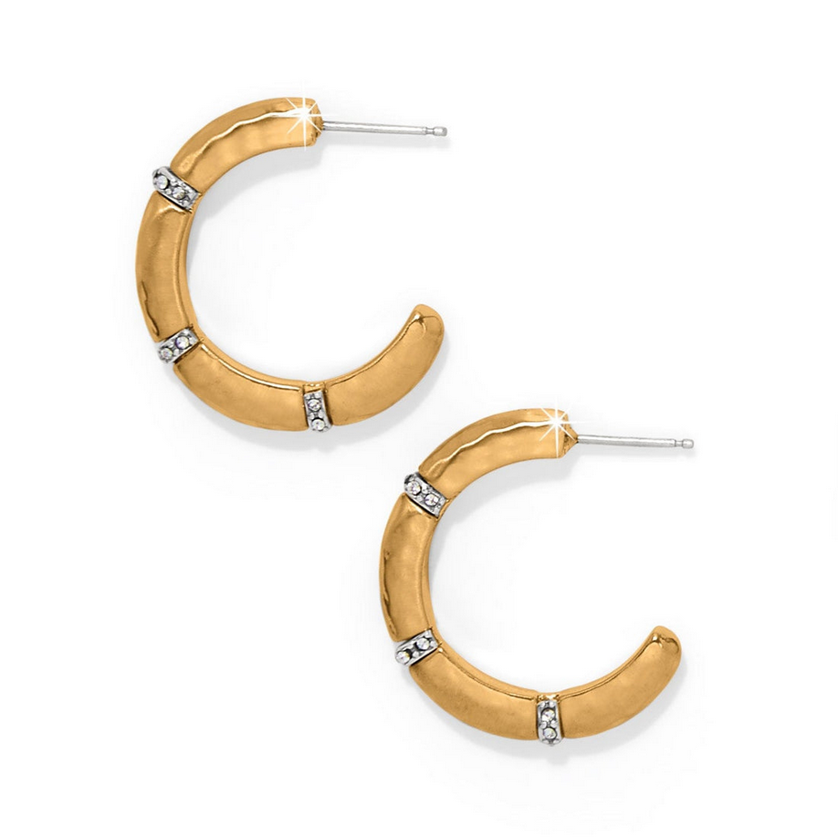 Brighton Meridian Geo Open Gold Hoop Earrings