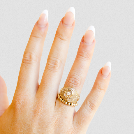 Beaded Blondes Lauren 3MM Beaded Band in Gold