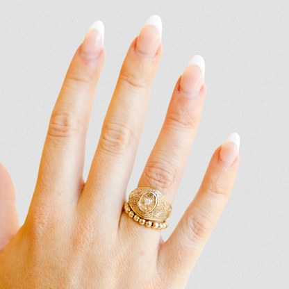 Beaded Blondes Lauren 3MM Beaded Band in Gold