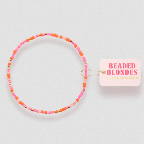 Beaded Blondes Kids Pink and Orange Bracelet
