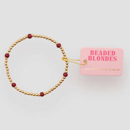 Beaded Blondes Maroon Poppi Bracelet