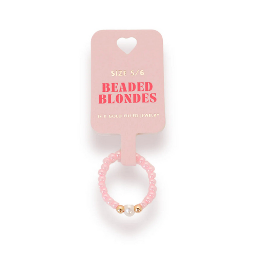 Beaded Blondes Luster Pink Pearl Ring