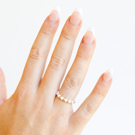 Beaded Blondes Poppi Ring in White