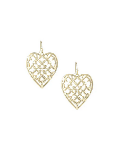 Natalie Wood Adorned Heart Drop Earrings Gold