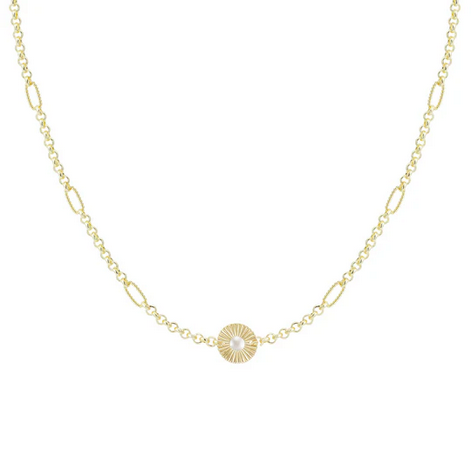 Natalie Wood Solaris Gem Necklace in Pearl