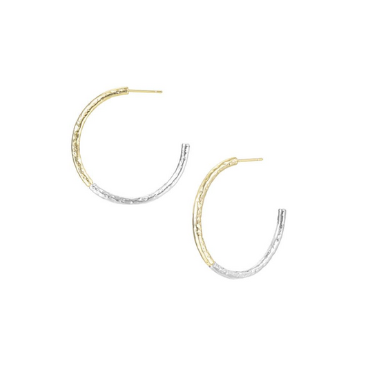 Natalie Wood Horizon Hoop Earrings Gold/Silver