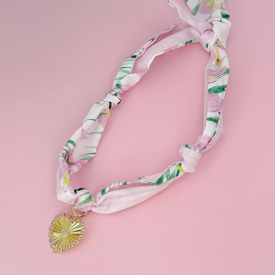 Treasure Jewels Heart of Bloom Scarf Necklace