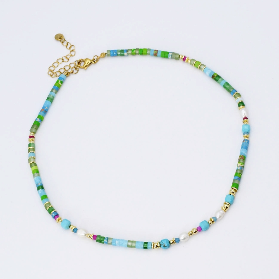 Treasure Jewels Lilly Pad Gemstone Necklace