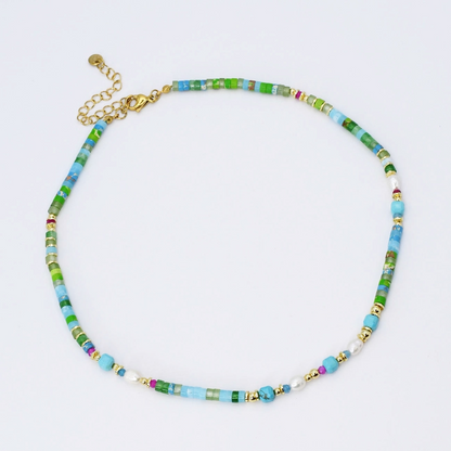 Treasure Jewels Lilly Pad Gemstone Necklace