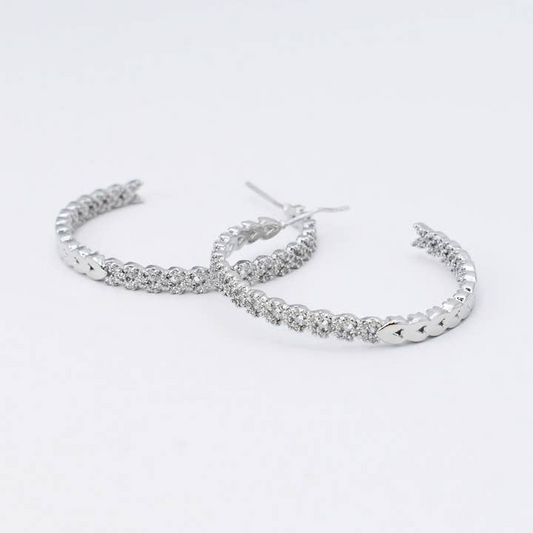 Treasure Jewels Shining Hoop Silver