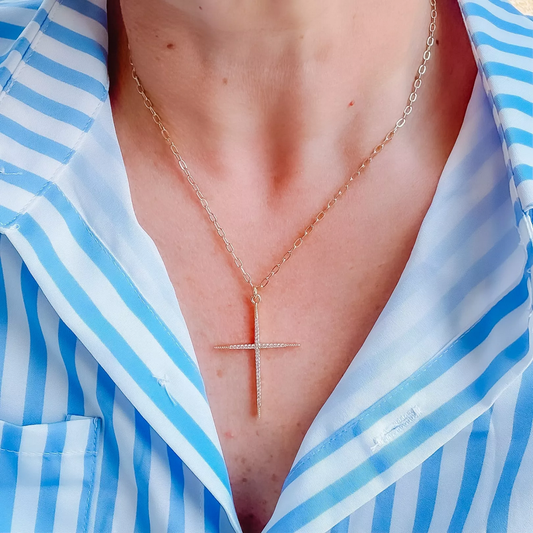 Treasure Jewels Full of Grace Gold Cross Necklace