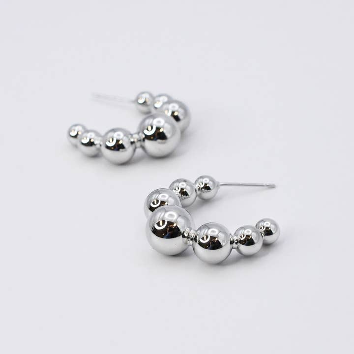 Treasure Jewels Silver Bubble Hoop Earrings