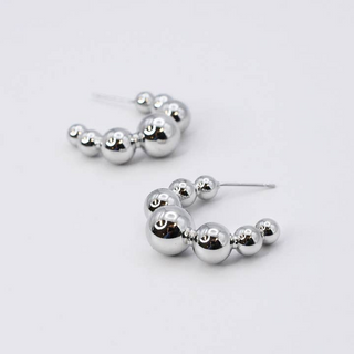 Treasure Jewels Silver Bubble Hoop Earrings