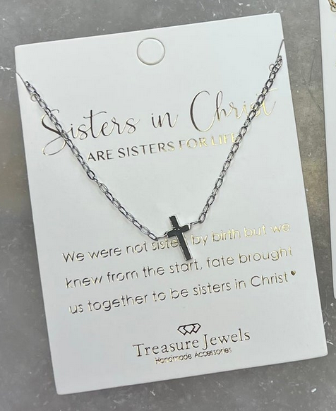 Treasure Jewels SILVER Sisters in Christ Necklace
