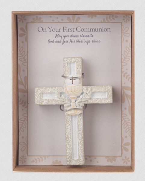Cross in Gift Box - On Your First Communion