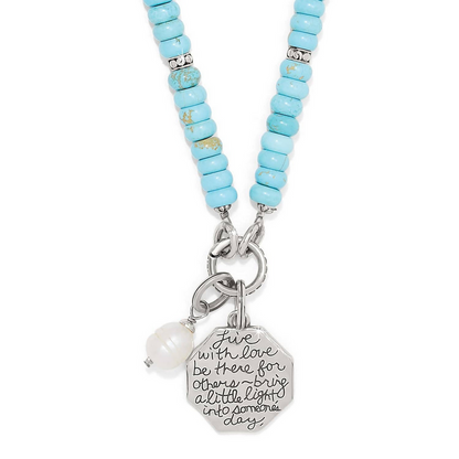 Brighton Token Charm Turq Necklace