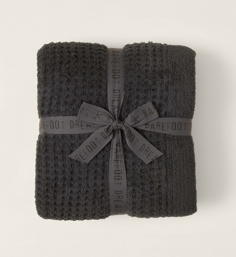 Barefoot Dreams CozyChic Waffle Throw 54x72- Carbon