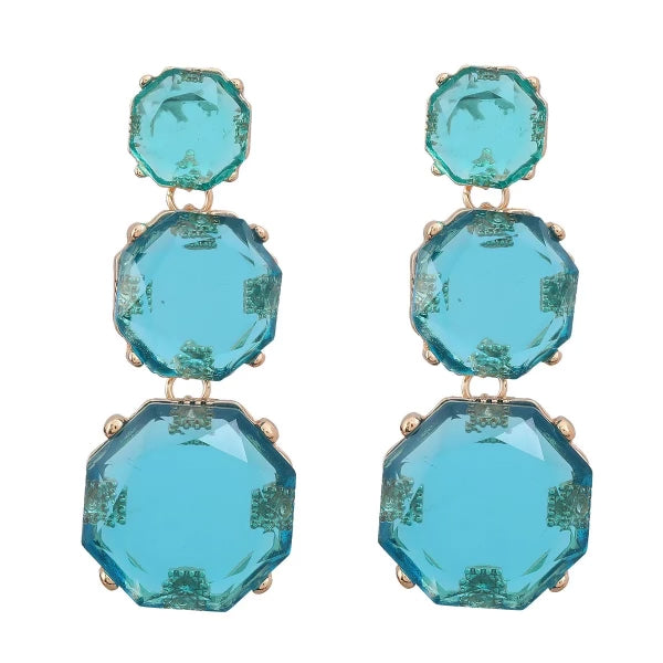 Coastal Grit Lucy Earrings Aqua