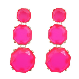 Coastal Grit Lucy Earrings Hot Pink