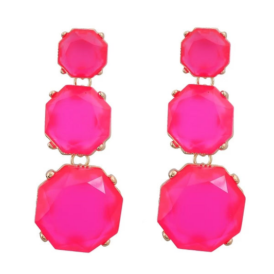 Coastal Grit Lucy Earrings Hot Pink