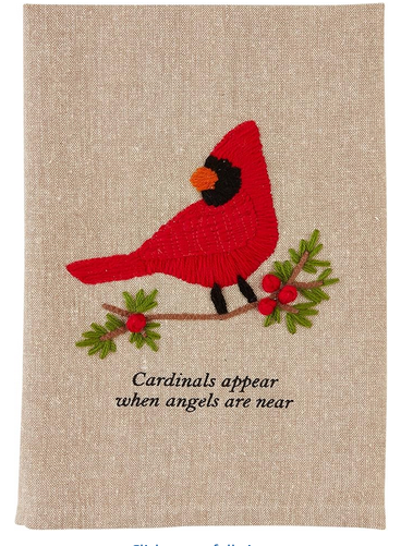 Cardinal Embroidered Towel