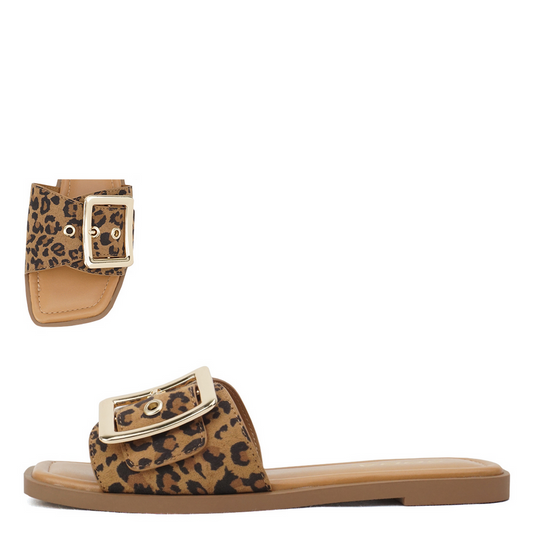 Opera Leopard Buckle Slide