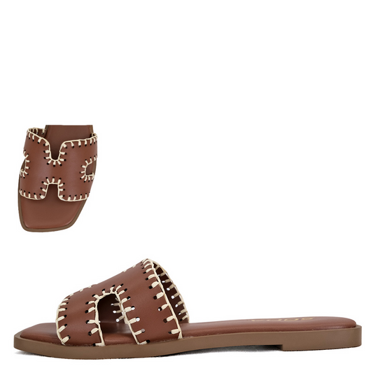 Tan Finity Stitched Sandal