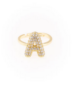 Gold Rhinestone Chloe Ring