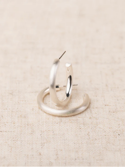 Cameron Hoop Earrings - Silver