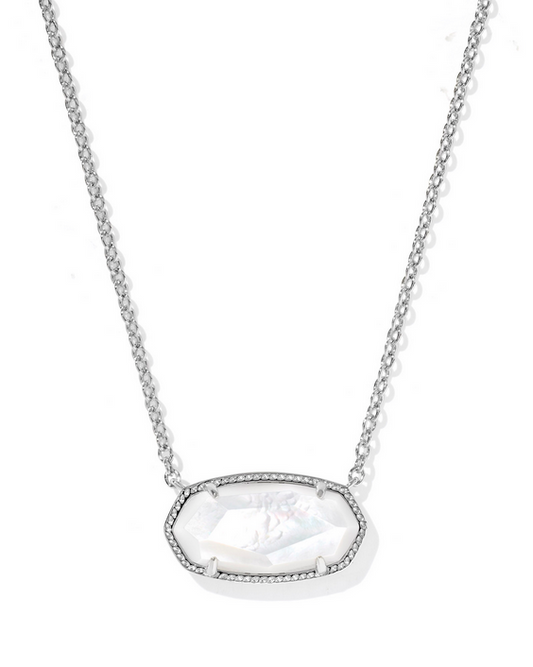 Kendra Scott Elisa Stmt Necklace -- Rhod MOP