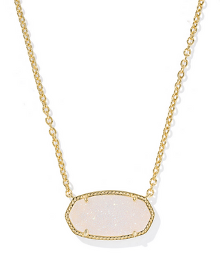 Kendra Scott Elisa Stmt Necklace -- Gold Iri Drusy