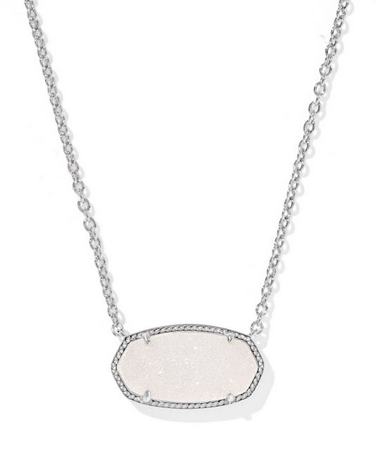 Kendra Scott Elisa Stmt Necklace -- Rhod Iri Drusy