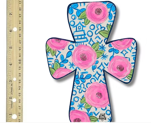 DK Flower Cross Mini Sign