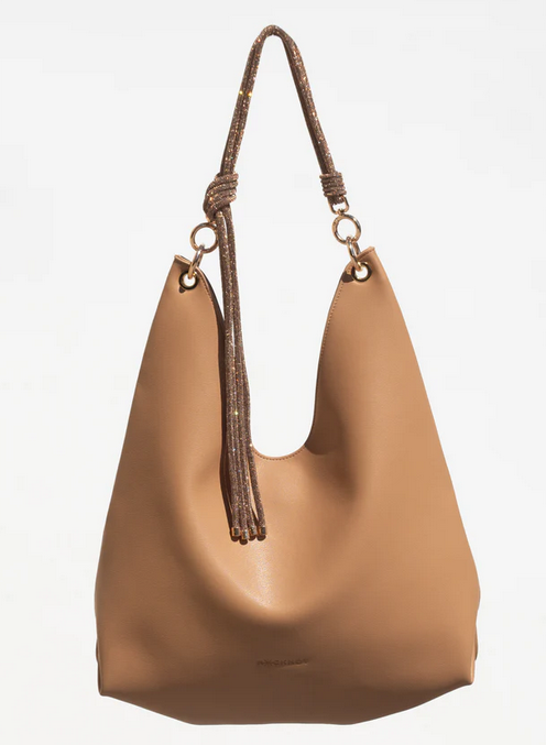ROCKNOT ORI Hobo Bag -Tan/Champagne Crystal