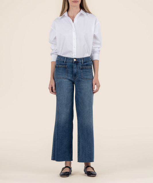 Kut Meg Front Pocket Wide Leg Denim