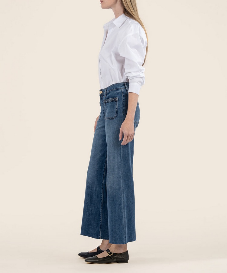 Kut Meg Front Pocket Wide Leg Denim