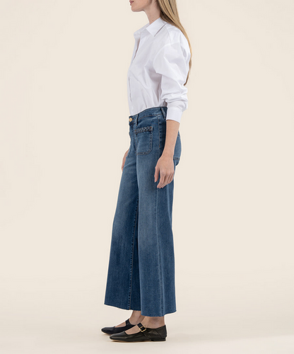 Kut Meg Front Pocket Wide Leg Denim