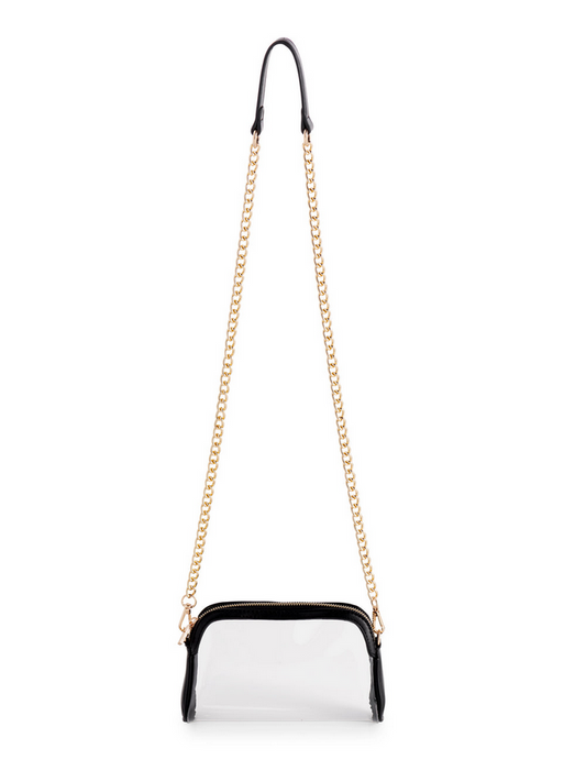 Taylor Clear Crossbody in Black